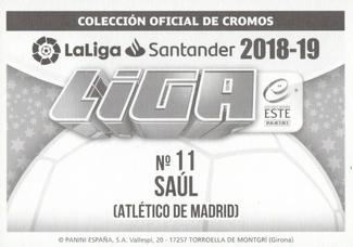 2018-19 Panini LaLiga Santander Este Stickers - Atletico Madrid #11 Saul Niguez Back
