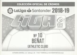 2018-19 Panini LaLiga Santander Este Stickers - Athletic Bilbao #10 Benat Back