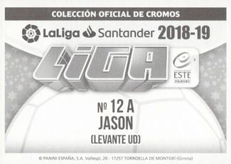 2018-19 Panini LaLiga Santander Este Stickers - Levante #12A Jason Back