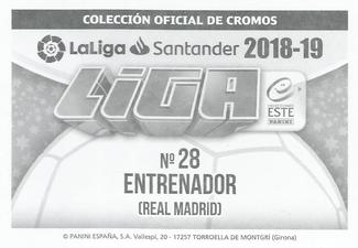 2018-19 Panini LaLiga Santander Este Stickers - Escudos & Entrenadores #28 Julen Lopetegui Back