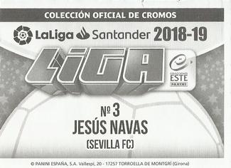 2018-19 Panini LaLiga Santander Este Stickers - Sevilla #3 Jesus Navas Back