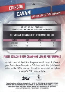2019-20 Finest UEFA Champions League #40 Edinson Cavani Back