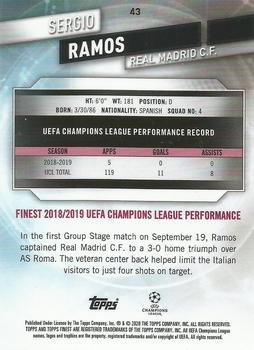 2019-20 Finest UEFA Champions League #43 Sergio Ramos Back