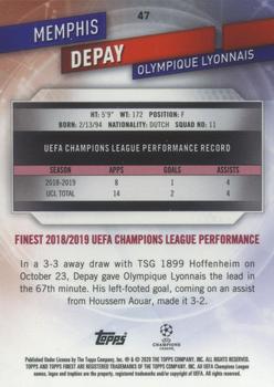 2019-20 Finest UEFA Champions League #47 Memphis Depay Back