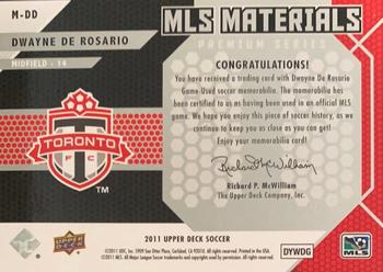 2011 Upper Deck MLS - MLS Materials Quad Premium Series #M-DD Dwayne De Rosario Back