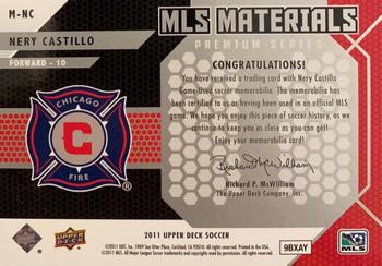 2011 Upper Deck MLS - MLS Materials Quad Premium Series #M-NC Nery Castillo Back