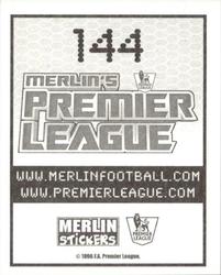 2007-08 Merlin Premier League 2008 #144 Bolton Wanderers Home Kit Back