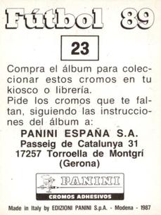 1988-89 Panini Spanish Liga #23 Abel Resino Back