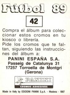 1988-89 Panini Spanish Liga #42 Luis María Lopez Recarte Back