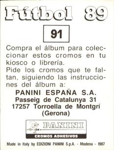 1988-89 Panini Spanish Liga #91 Escudo Real Celta Back