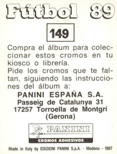 1988-89 Panini Spanish Liga #149 Juan Antonio Perez Back