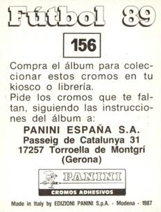 1988-89 Panini Spanish Liga #156 Agustin Abadia Back