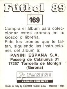 1988-89 Panini Spanish Liga #169 Miguel Tendillo Back