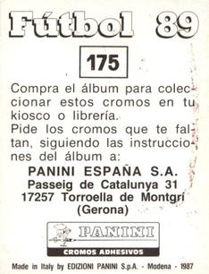 1988-89 Panini Spanish Liga #175 Miguel Gonzalez Back