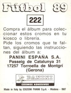 1988-89 Panini Spanish Liga #222 Fermín De Luis Back