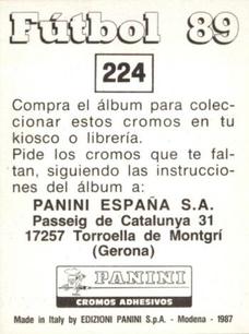 1988-89 Panini Spanish Liga #224 Pepín Back