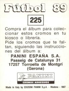 1988-89 Panini Spanish Liga #225 Javier Castaneda Back