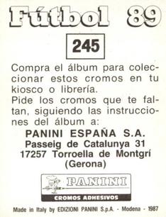 1988-89 Panini Spanish Liga #245 Luis Elcacho Back