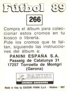 1988-89 Panini Spanish Liga #266 Luis De La Fuente Back