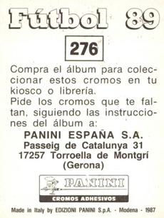 1988-89 Panini Spanish Liga #276 Javier Bengoechea Back