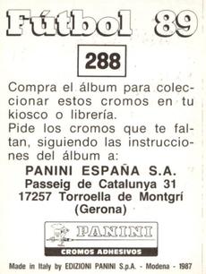 1988-89 Panini Spanish Liga #288 Miguel Loinaz Back