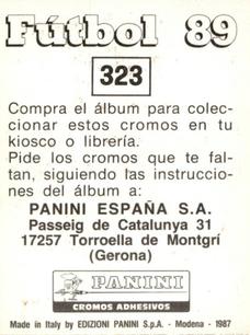 1988-89 Panini Spanish Liga #323 Luis Flores Back