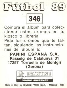 1988-89 Panini Spanish Liga #346 Radomir Antic Back