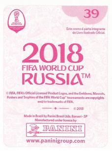 2018 Panini FIFA World Cup: Russia 2018 Stickers (Pink Backs, Made in Brazil) #39 Aleksandr Kokorin Back
