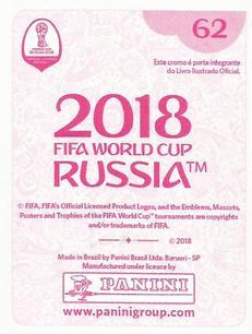 2018 Panini FIFA World Cup: Russia 2018 Stickers (Pink Backs, Made in Brazil) #62 Essam El Hadary Back