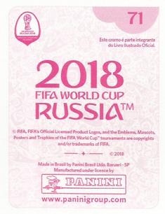 2018 Panini FIFA World Cup: Russia 2018 Stickers (Pink Backs, Made in Brazil) #71 Tarek Hamed Back