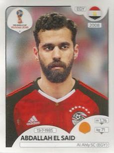 2018 Panini FIFA World Cup: Russia 2018 Stickers (Pink Backs, Made in Brazil) #75 Abdallah El Said Front