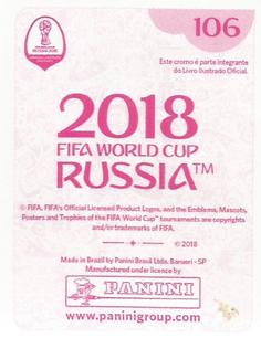 2018 Panini FIFA World Cup: Russia 2018 Stickers (Pink Backs, Made in Brazil) #106 Eliseu Back