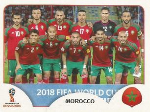 2018 Panini FIFA World Cup: Russia 2018 Stickers (Pink Backs, Made in Brazil) #141 Team Photo Morocco Front