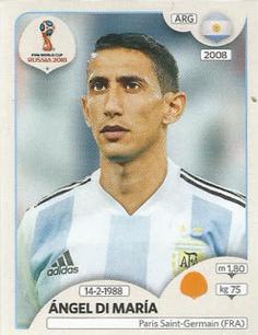 2018 Panini FIFA World Cup: Russia 2018 Stickers (Pink Backs, Made in Brazil) #271 Angel Di María Front