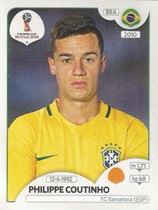 2018 Panini FIFA World Cup: Russia 2018 Stickers (Pink Backs, Made in Brazil) #355 Philippe Coutinho Front