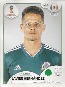 2018 Panini FIFA World Cup: Russia 2018 Stickers (Pink Backs, Made in Brazil) #458 Javier Hernández Front