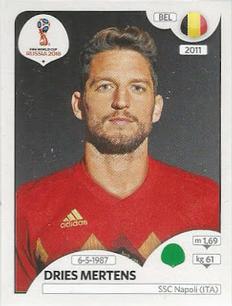 2018 Panini FIFA World Cup: Russia 2018 Stickers (Pink Backs, Made in Brazil) #517 Dries Mertens Front