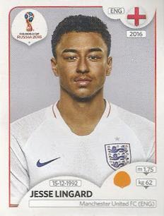 2018 Panini FIFA World Cup: Russia 2018 Stickers (Pink Backs, Made in Brazil) #575 Jesse Lingard Front