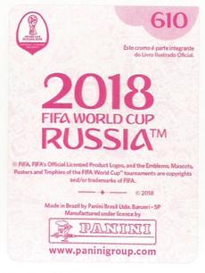 2018 Panini FIFA World Cup: Russia 2018 Stickers (Pink Backs, Made in Brazil) #610 Cheikhou Kouyaté Back