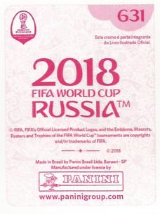 2018 Panini FIFA World Cup: Russia 2018 Stickers (Pink Backs, Made in Brazil) #631 James Rodríguez Back