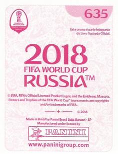 2018 Panini FIFA World Cup: Russia 2018 Stickers (Pink Backs, Made in Brazil) #635 Teófilo Gutiérrez Back