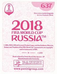 2018 Panini FIFA World Cup: Russia 2018 Stickers (Pink Backs, Made in Brazil) #637 Edwin Cardona Back