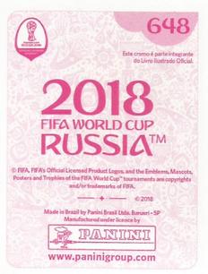 2018 Panini FIFA World Cup: Russia 2018 Stickers (Pink Backs, Made in Brazil) #648 Gotoku Sakai Back