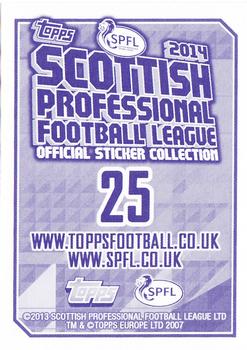 2013-14 Topps SPFL Stickers #25 Scott Brown Back
