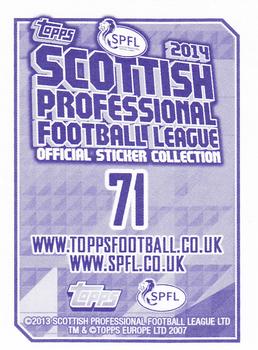 2013-14 Topps SPFL Stickers #71 Hibernian Club Badge Back