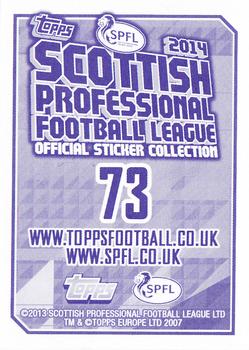2013-14 Topps SPFL Stickers #73 Liam Craig Back