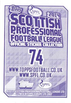 2013-14 Topps SPFL Stickers #74 James McPake Back