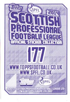 2013-14 Topps SPFL Stickers #177 David Wotherspoon Back
