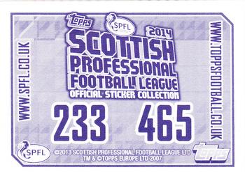 2013-14 Topps SPFL Stickers #233 Scott Linton Back