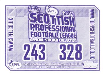 2013-14 Topps SPFL Stickers #243 Ryan Conroy Back